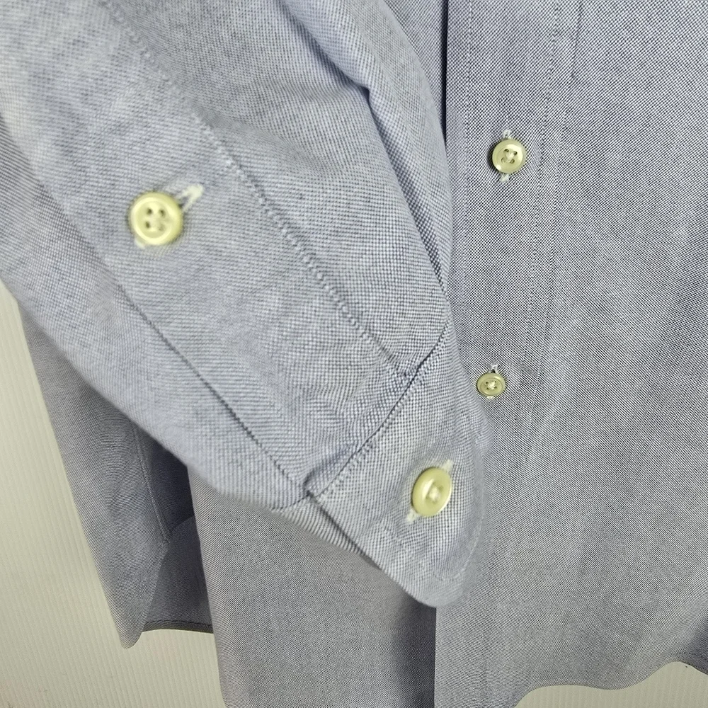 Ralph Lauren Men's Yarmouth Classic Blue 100% Cotton Button Down Shirt Size 16.5